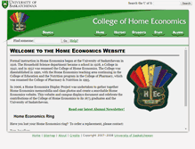 Tablet Screenshot of homeeconomics.usask.ca